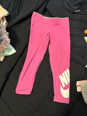 Nike Bright Pink Girls' Logo Leggings